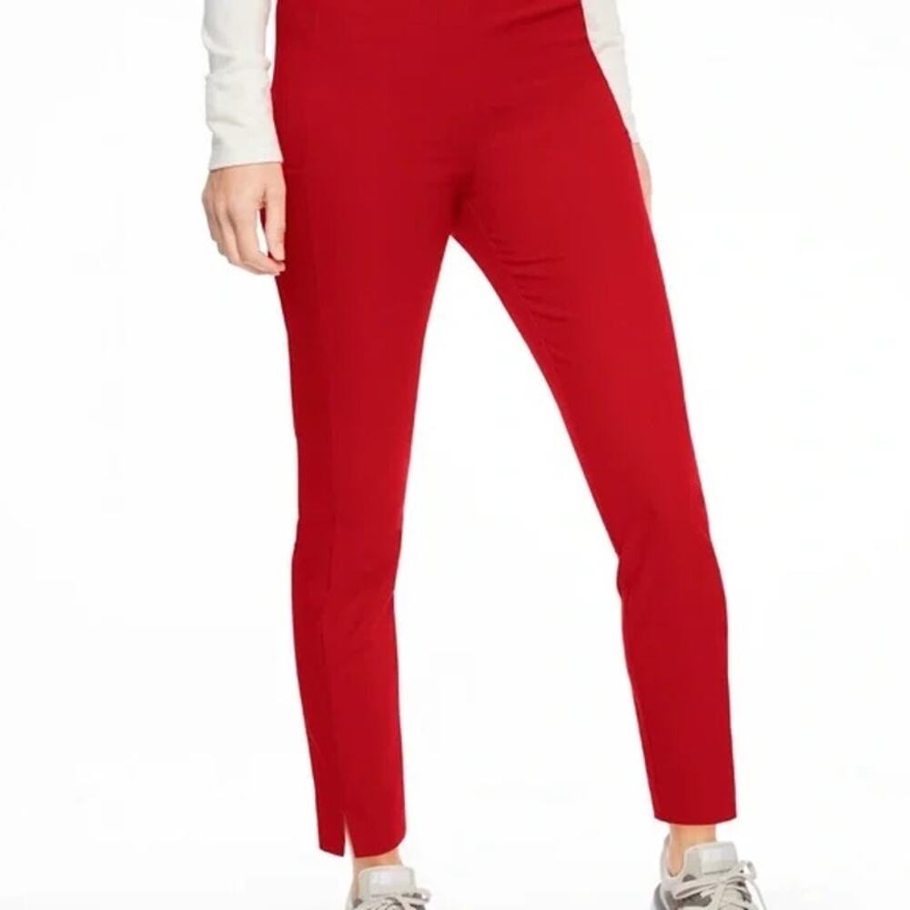 Athleta Wander Slim Pants Cherry Red High Rise Lightweight Travel Women 6